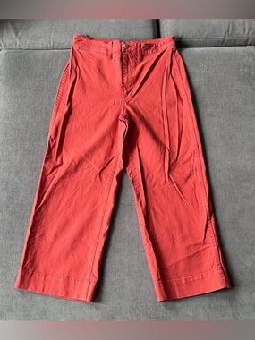 Madewell Slim Emmett Wide Leg Crop Pants Orange 28